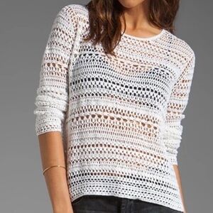 Theory Open Knit Crochet Sweater